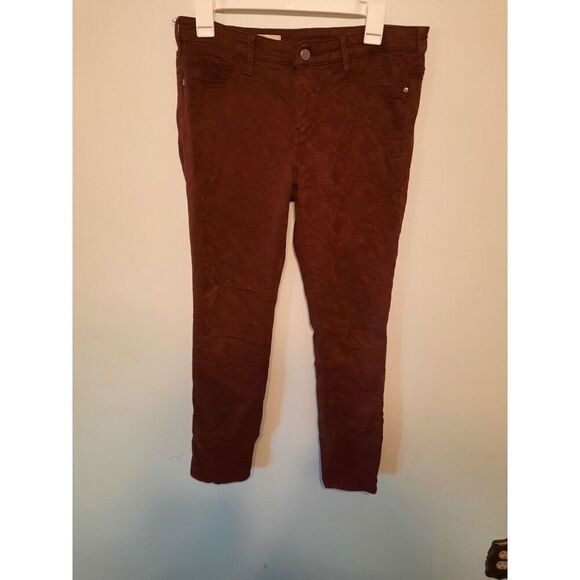 Pilcro And The Letterpress by Anthropologie Red Jacquard Skinny Pants  waist 31 - Picture 1 of 4